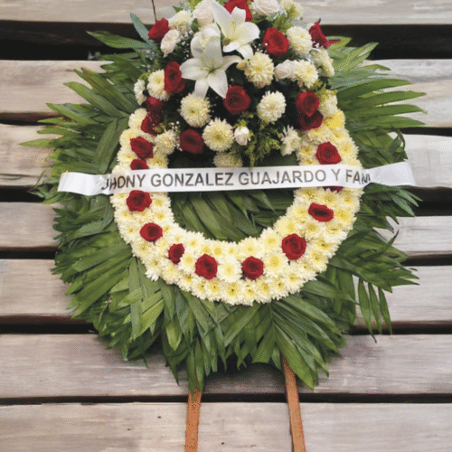 Corona blanco con rojo