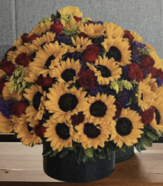 Ramo de 40 rosas y 40 girasoles