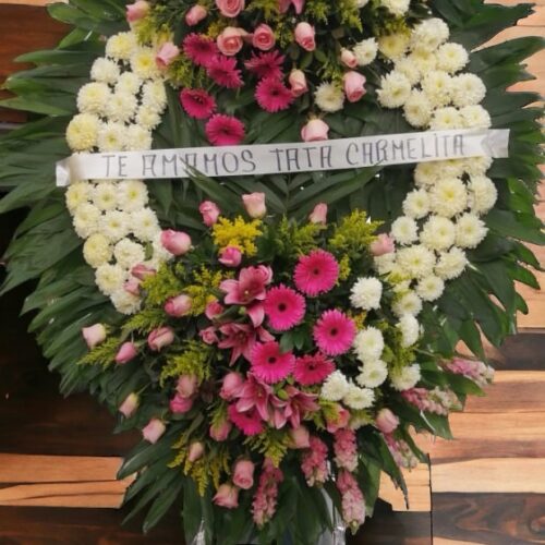 Corona doble copete rosa