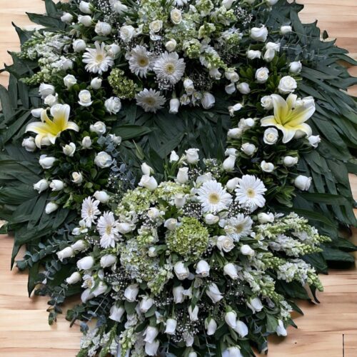 Corona doble copete de rosas