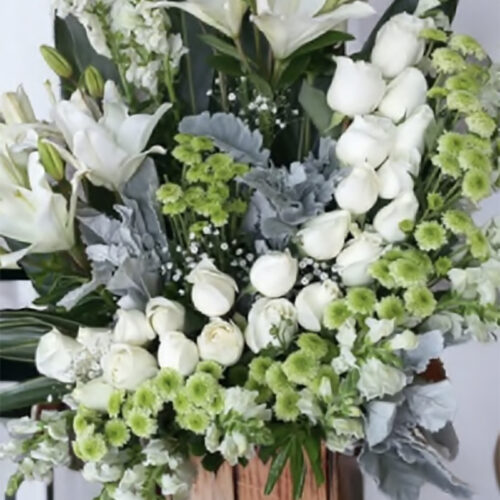 Arreglo blanco en caja